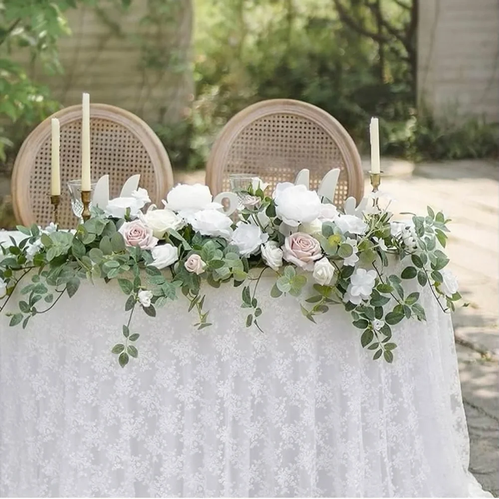 Ling's Moment Lg 2 pc Head Table Florals in 'White & Sage'